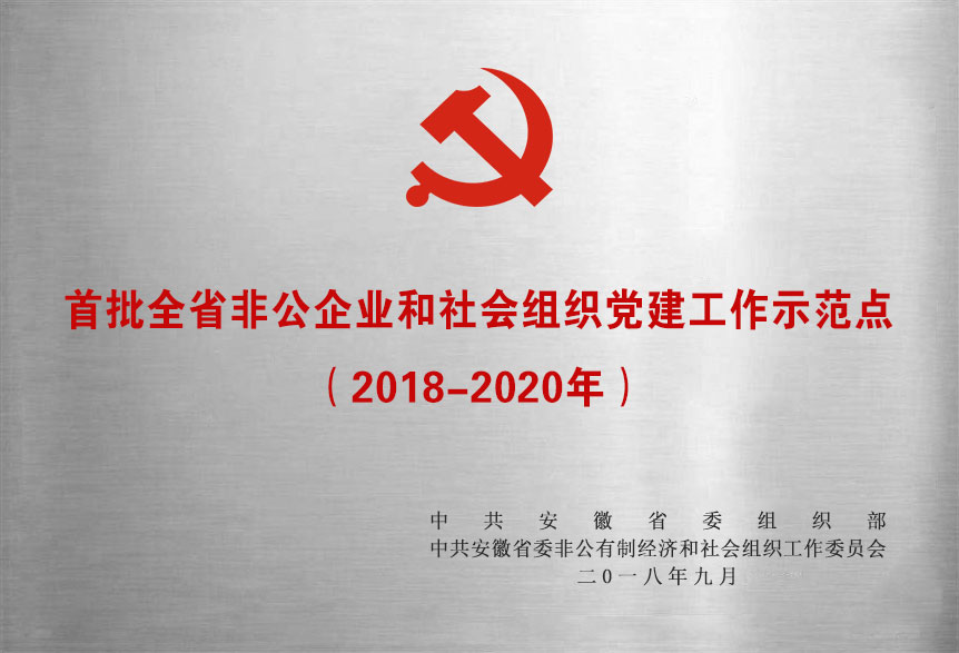 首批全省非公企業和社會組織黨金年会作示範點（2018-2020年）